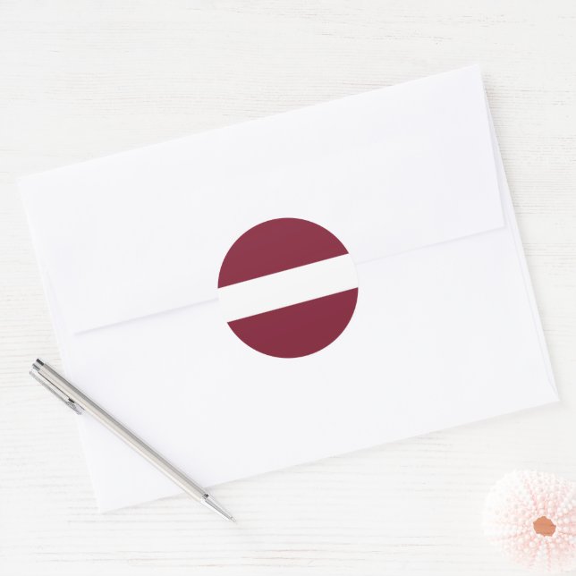 Adesivo Redondo Bandeira da Letónia (Envelope)
