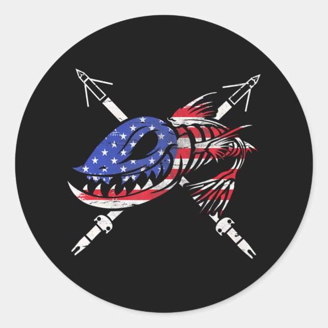 Adesivo Redondo Bandeira da liberdade de pesca de boliche Excelent (Frente)