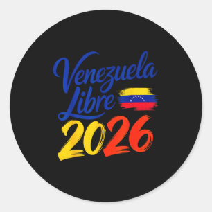 Adesivo Redondo Bandeira da Liberdade Patriótica Venezuela Livre