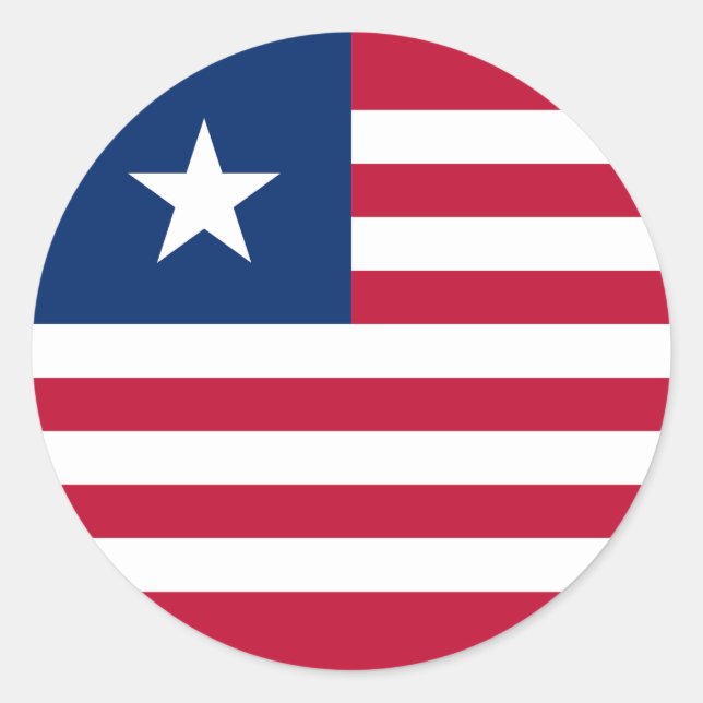 Adesivo Redondo Bandeira da Libéria (Frente)