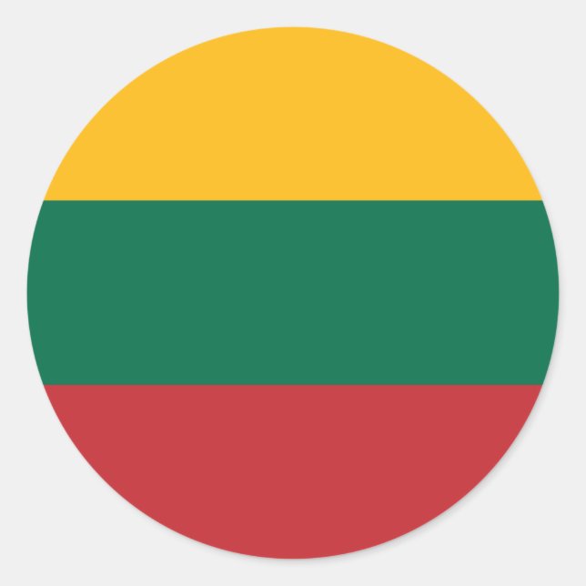 Adesivo Redondo Bandeira da Lituânia (Frente)