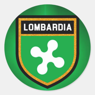 Adesivo Redondo Bandeira da Lombardia