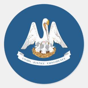 Adesivo Redondo Bandeira da Louisiânia, Bandeira da Louisiana