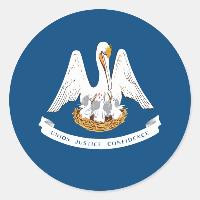 Adesivo Redondo Bandeira da Louisiânia, Bandeira da Louisiana (Frente)