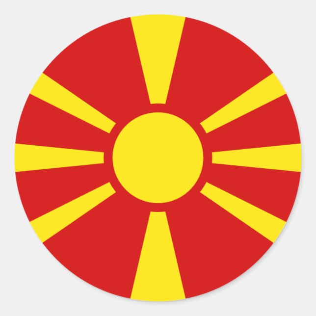Adesivo Redondo Bandeira da Macedônia (Frente)