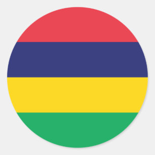 Adesivo Redondo Bandeira da Maurícia