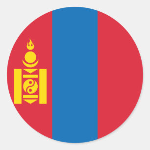 Adesivo Redondo Bandeira da Mongólia