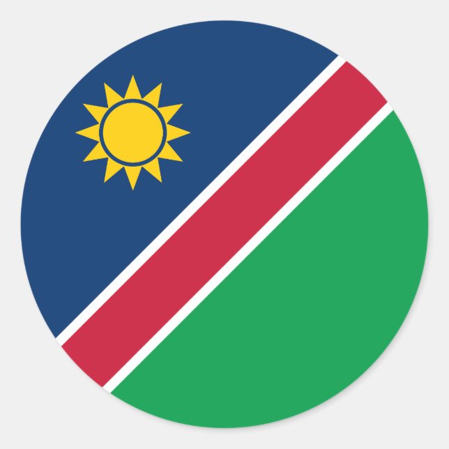 Adesivo Redondo Bandeira da Namíbia (Frente)