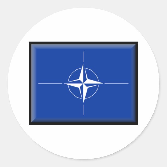 Adesivo Redondo Bandeira da NATO (Frente)