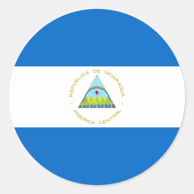 Adesivo Redondo Bandeira da Nicarágua (Frente)