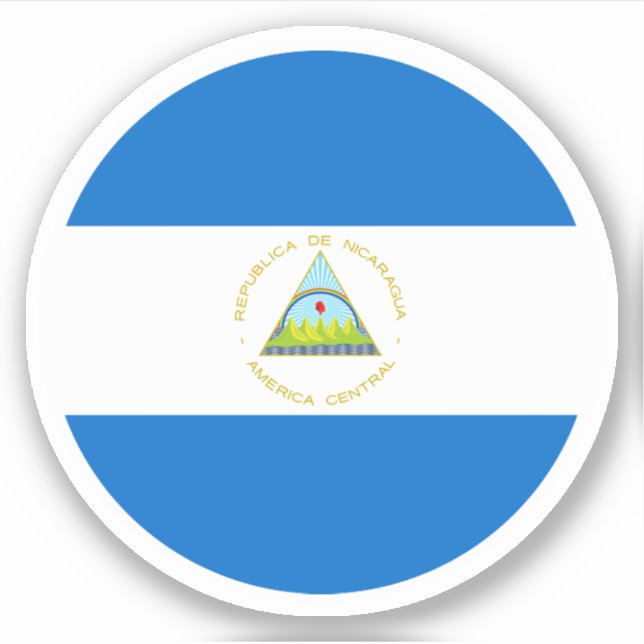 Adesivo Redondo Bandeira da Nicarágua (Frente)