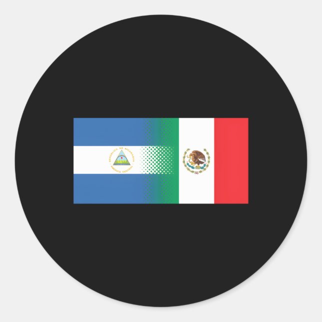 Adesivo Redondo Bandeira da Nicarágua Mexicana Nicarágua (Frente)