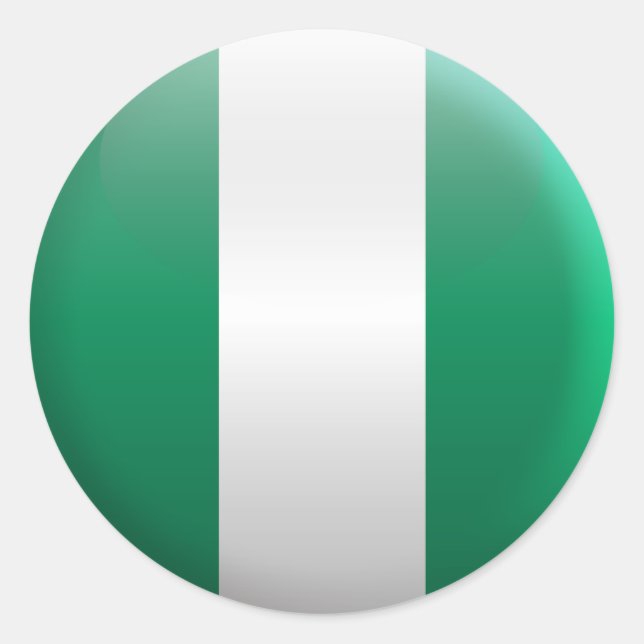 Adesivo Redondo Bandeira da Nigéria (Frente)