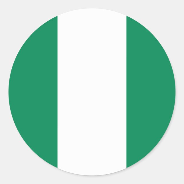 Adesivo Redondo Bandeira da Nigéria (nigeriana) (Frente)