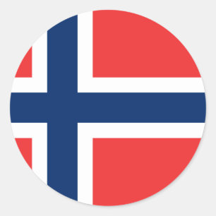Adesivo Redondo Bandeira da Noruega