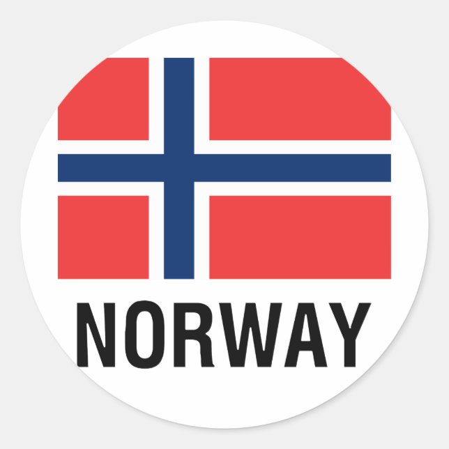 ADESIVO REDONDO BANDEIRA DA NORUEGA (Frente)