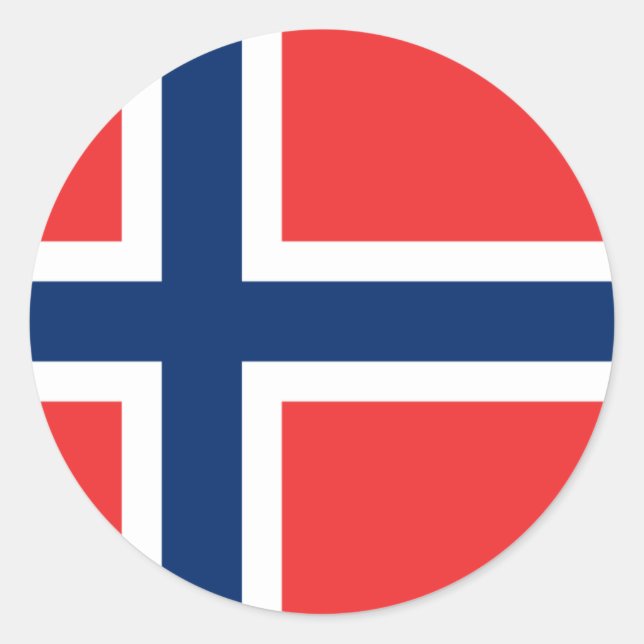 Adesivo Redondo Bandeira da Noruega (Frente)