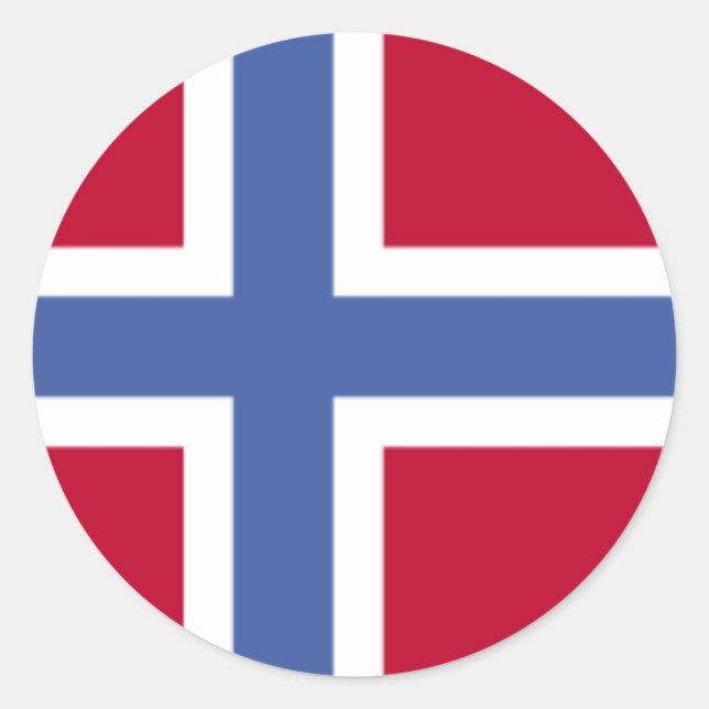 Adesivo Redondo Bandeira da Noruega (Frente)