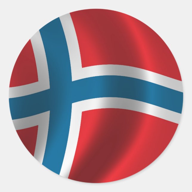 Adesivo Redondo Bandeira da Noruega (Frente)