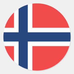 Adesivo Redondo Bandeira da Noruega