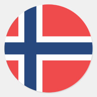 Adesivo Redondo Bandeira da Noruega
