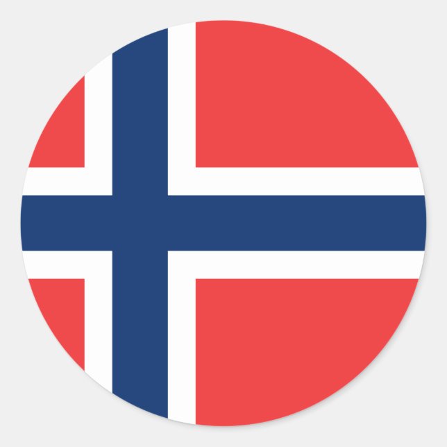 Adesivo Redondo Bandeira da Noruega (Frente)