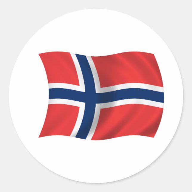 Adesivo Redondo Bandeira da Noruega (Frente)