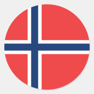 Adesivo Redondo Bandeira da Noruega