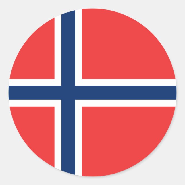 Adesivo Redondo Bandeira da Noruega (Frente)