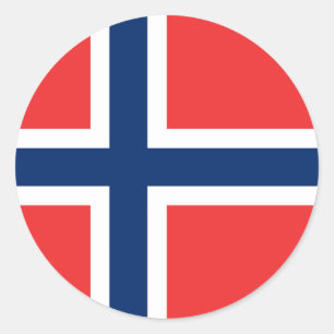 Adesivo Redondo Bandeira da Noruega