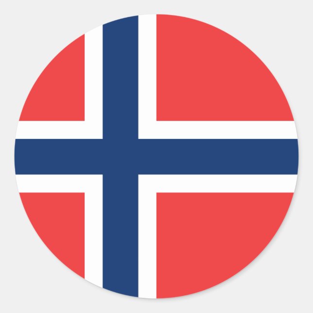 Adesivo Redondo Bandeira da Noruega (Frente)