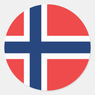 Adesivo Redondo Bandeira da Noruega