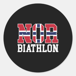 Adesivo Redondo Bandeira da Noruega Biathlonista - Norueguês E Bia