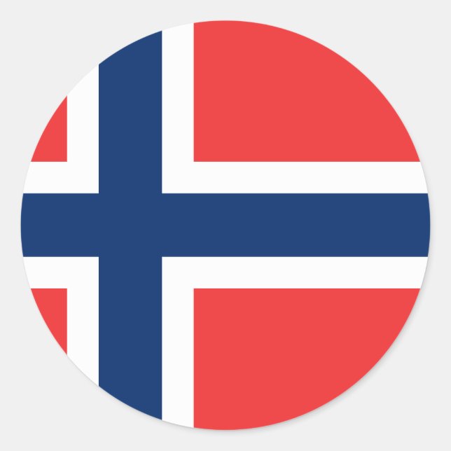 Adesivo Redondo Bandeira da Noruega (Noruega) (Frente)