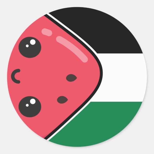 Adesivo Redondo Bandeira da Palestina Cura com Palestina Livre de  (Frente)