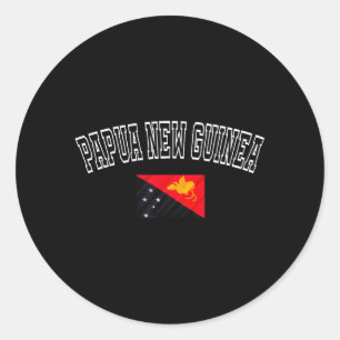 Adesivo Redondo Bandeira da Papua-Nova Guiné Vintage Retro Patrimô