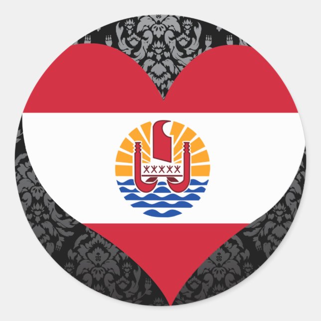 Adesivo Redondo Bandeira da Polinésia Francesa comprar (Frente)