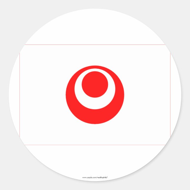Adesivo Redondo Bandeira da Prefeitura de Okinawa (Frente)