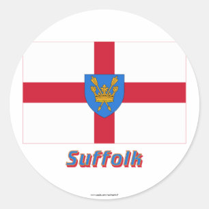Adesivo Redondo Bandeira da proposta de Edmund da rua do Suffolk