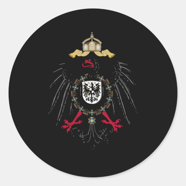 Adesivo Redondo Bandeira Da Prússia Ger Gery Prussiana (Frente)