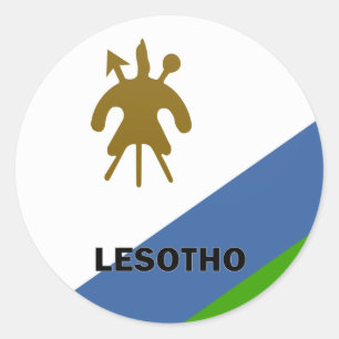 Adesivo Redondo Bandeira da qualidade de Lesotho Roundel