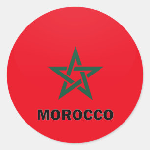 Adesivo Redondo Bandeira da qualidade de Marrocos Roundel