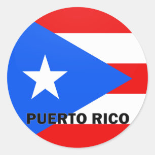 Adesivo Redondo Bandeira da qualidade de Puerto Rico Roundel