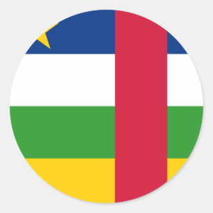 Adesivo Redondo Bandeira da República Centro-Africana