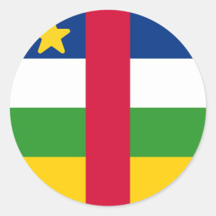 Adesivo Redondo Bandeira da República Centro-Africana