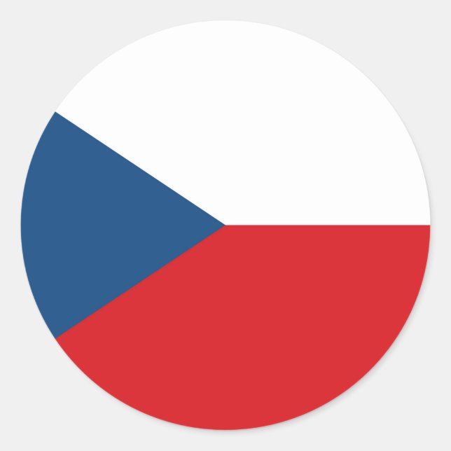 Adesivo Redondo Bandeira da República Checa (Frente)