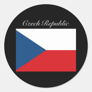 Adesivo Redondo Bandeira da República Checa - República Checa