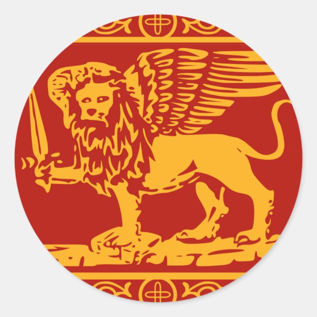 Adesivo Redondo Bandeira da República de Veneza (Frente)