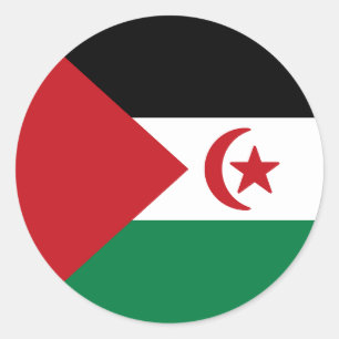 Adesivo Redondo Bandeira da República Democrática Árabe do Saara