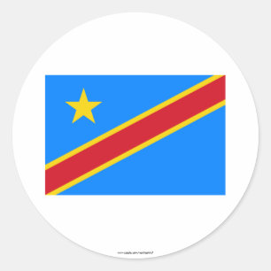 Adesivo Redondo Bandeira da República Democrática do Congo